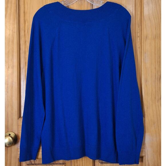 J. Jill Sweater Women's Medium V-Neck Lightweight Cotton Blend Classic Preppy - Picture 3 of 7